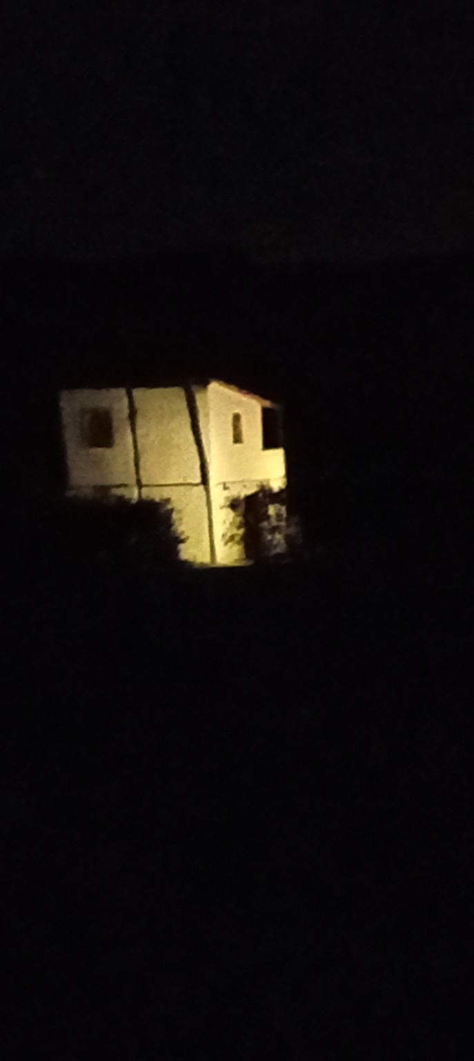 Camp accommodation at night
