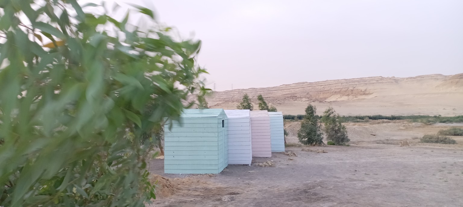Cabins at the desert camp